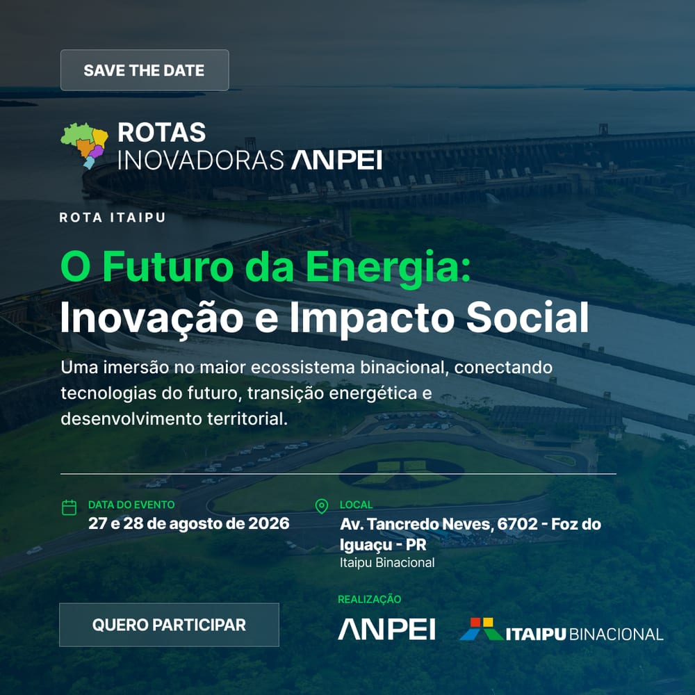 Arte oficial da Rota Itaipu com o tema O Futuro da Energia, data e local do evento